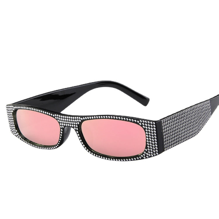 Wholesale PC Small Square Frame Diamond Sunglasses